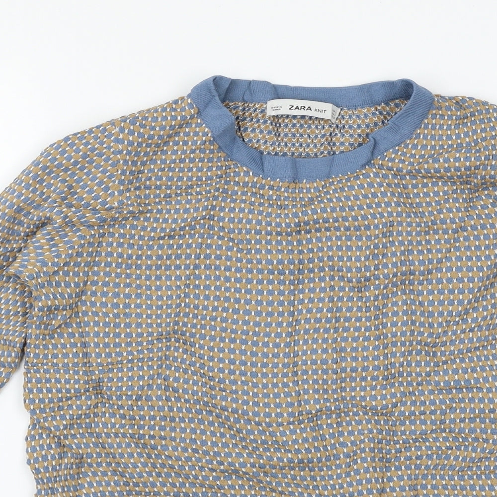 Zara Womens Multicoloured Geometric  Pullover Jumper Size 8