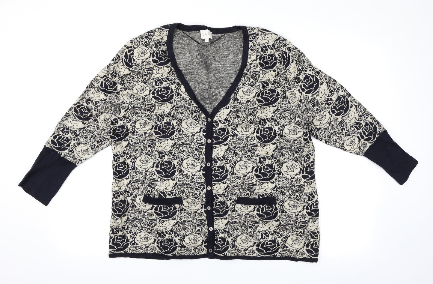 EAST Womens Multicoloured Floral  Cardigan Jumper Size 18