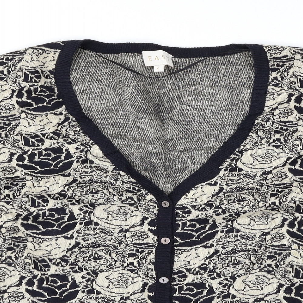 EAST Womens Multicoloured Floral  Cardigan Jumper Size 18