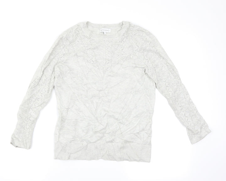 Warehouse Womens Grey Basic T-Shirt Size 12