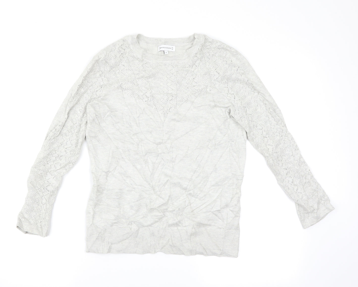 Warehouse Womens Grey   Basic T-Shirt Size 12