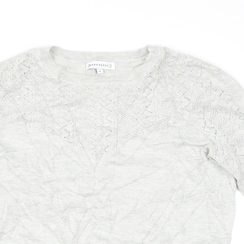 Warehouse Womens Grey   Basic T-Shirt Size 12