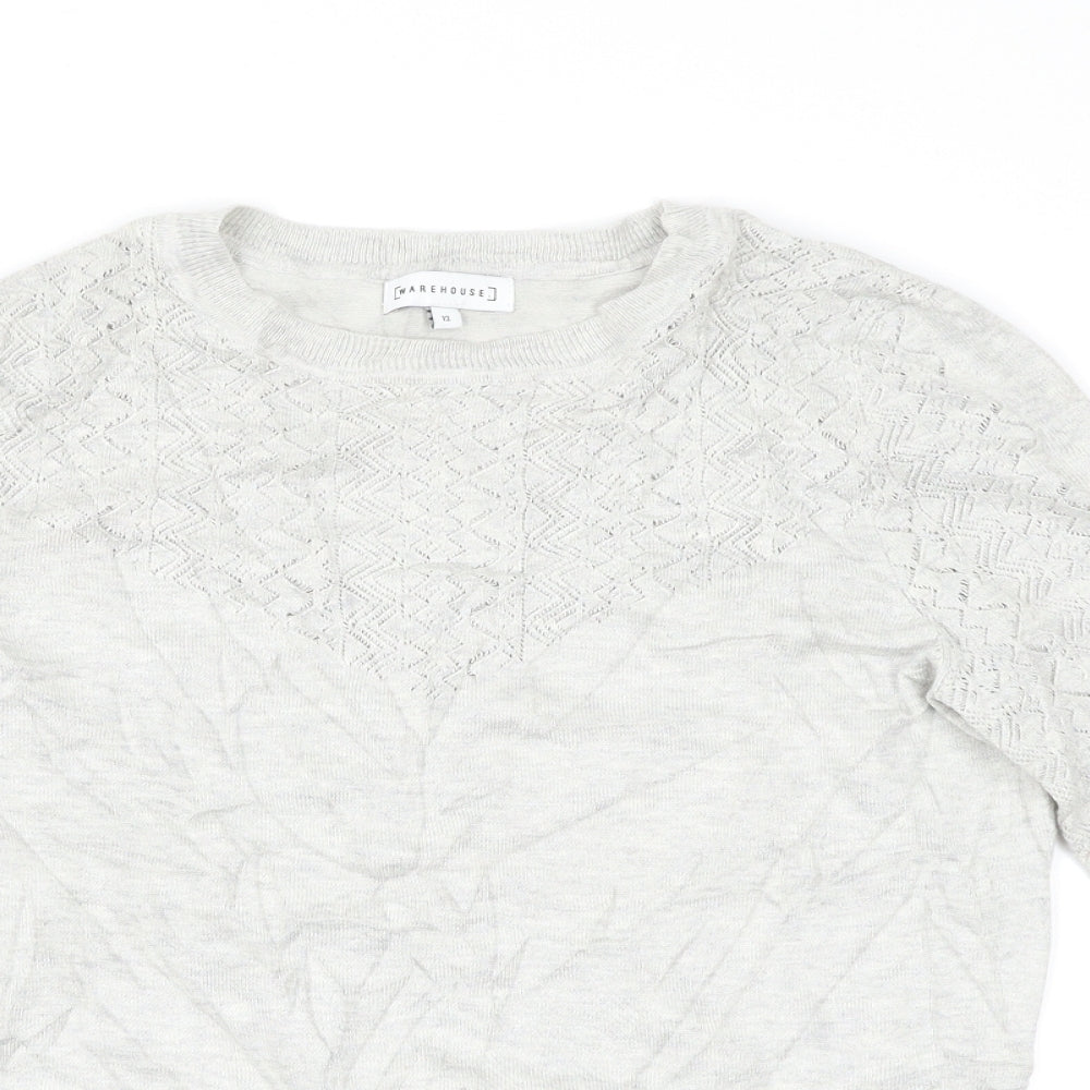 Warehouse Womens Grey   Basic T-Shirt Size 12