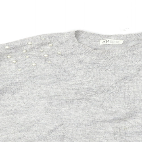 H&M Girls Grey   Pullover Jumper Size 11-12 Years