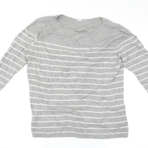 Gap Womens Grey Striped  Pullover Jumper Size 16
