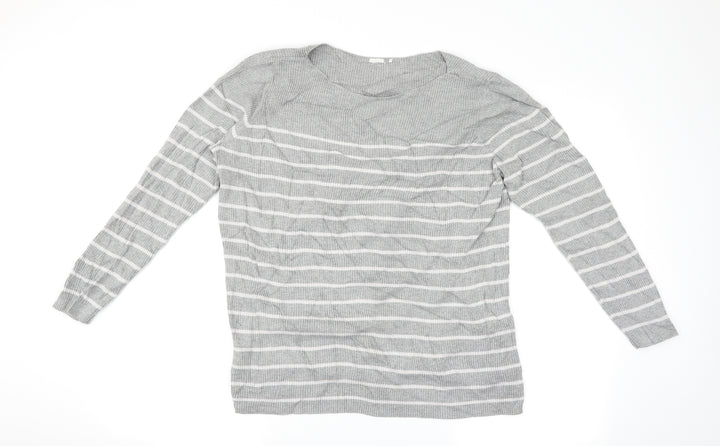 Gap Womens Grey Striped Pullover Jumper Size 16