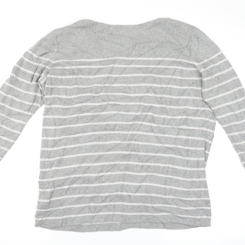 Gap Womens Grey Striped  Pullover Jumper Size 16