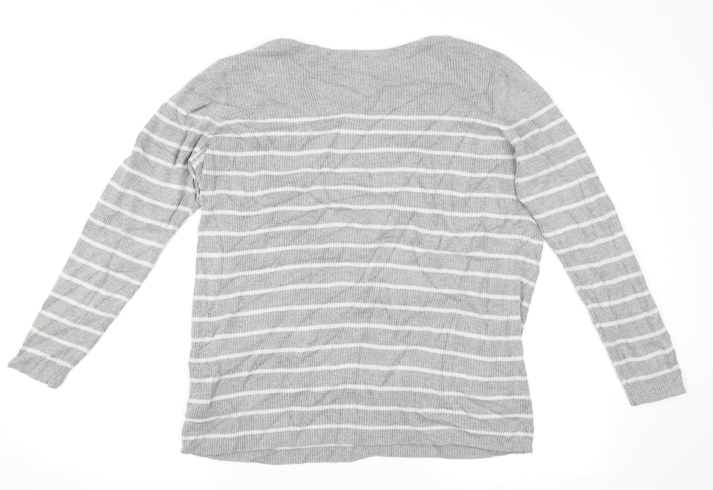 Gap Womens Grey Striped  Pullover Jumper Size 16