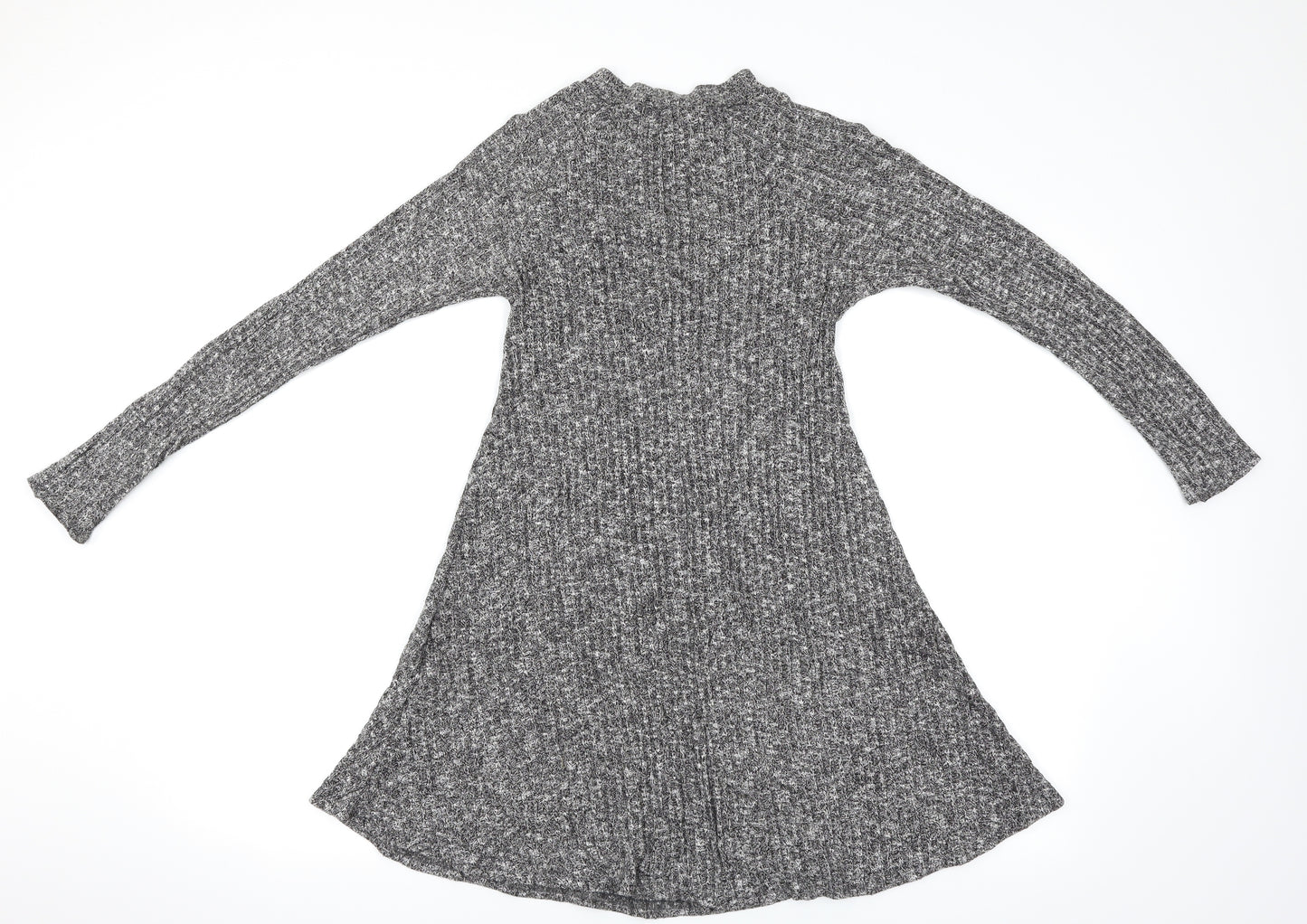 Boohoo Womens Grey Herringbone  Jumper Dress  Size 8