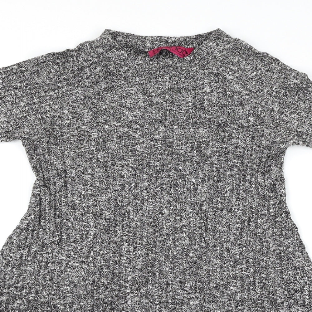 Boohoo Womens Grey Herringbone  Jumper Dress  Size 8