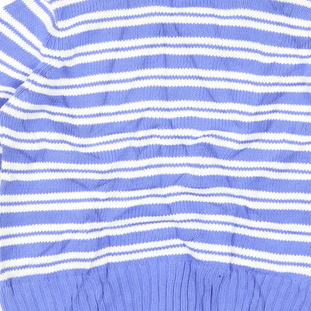 EWM Womens Blue Striped  Pullover Jumper Size 12