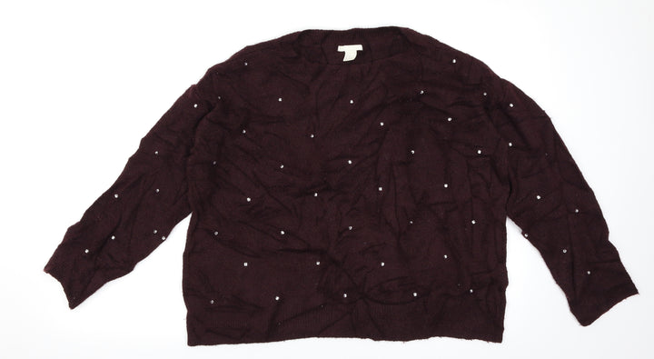 H&M Womens Purple Pullover Jumper Size 12