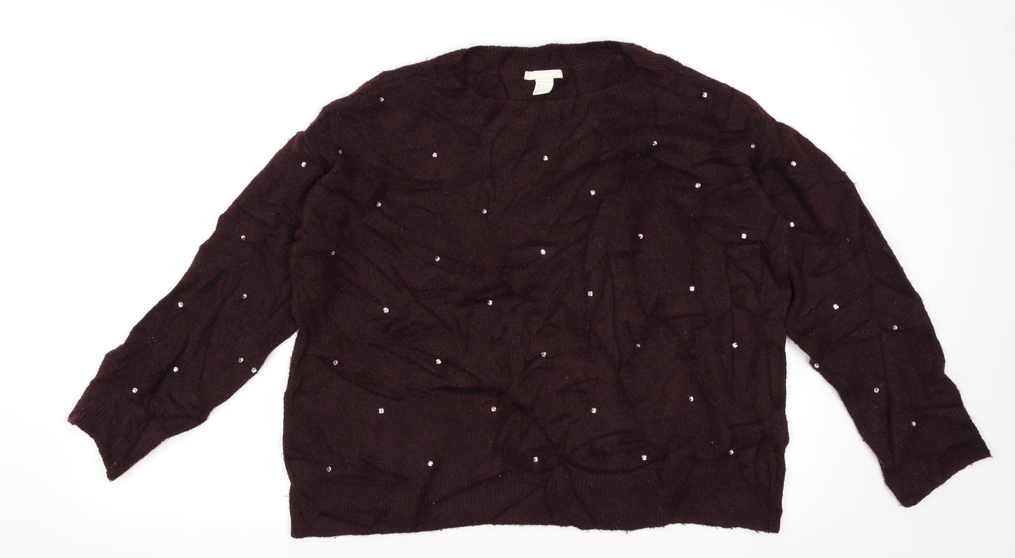 H&M Womens Purple   Pullover Jumper Size 12