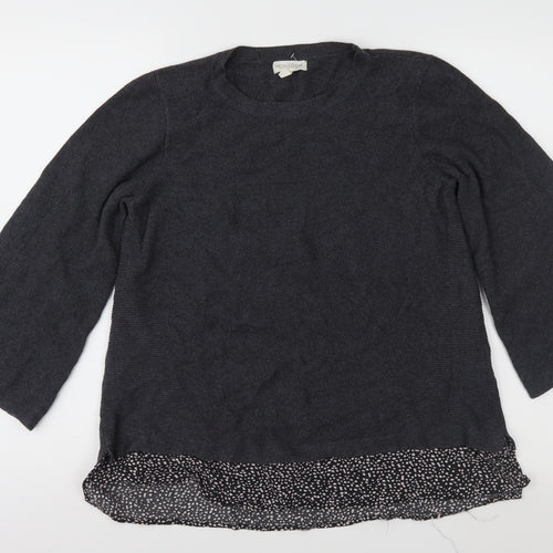 Monsoo Womens Grey  Knit Pullover Jumper Size M