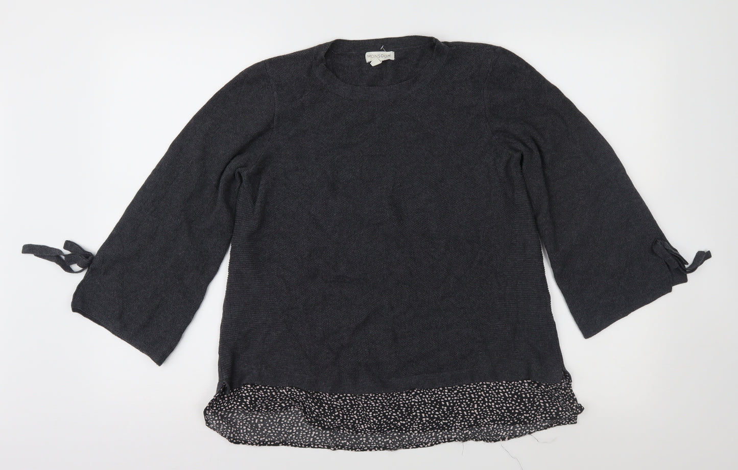 Monsoo Womens Grey  Knit Pullover Jumper Size M