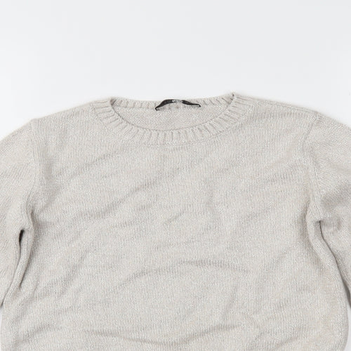 Marks and Spencer Girls Beige  Knit Pullover Jumper Size 9-10 Years
