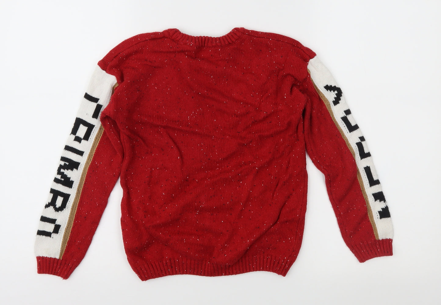 NEXT Boys Red Fair Isle Knit Pullover Jumper Size 7 Years  - Xmas