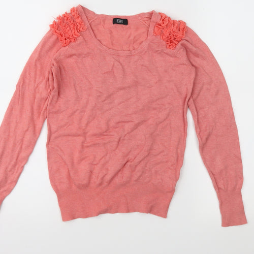 F&F Womens Pink  Knit Pullover Jumper Size 8
