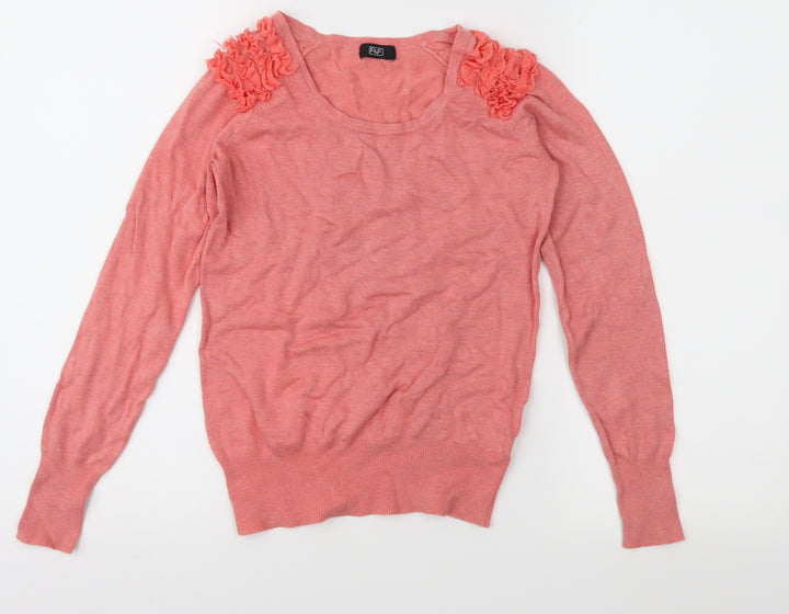 F&F Womens Pink Knit Pullover Jumper Size 8