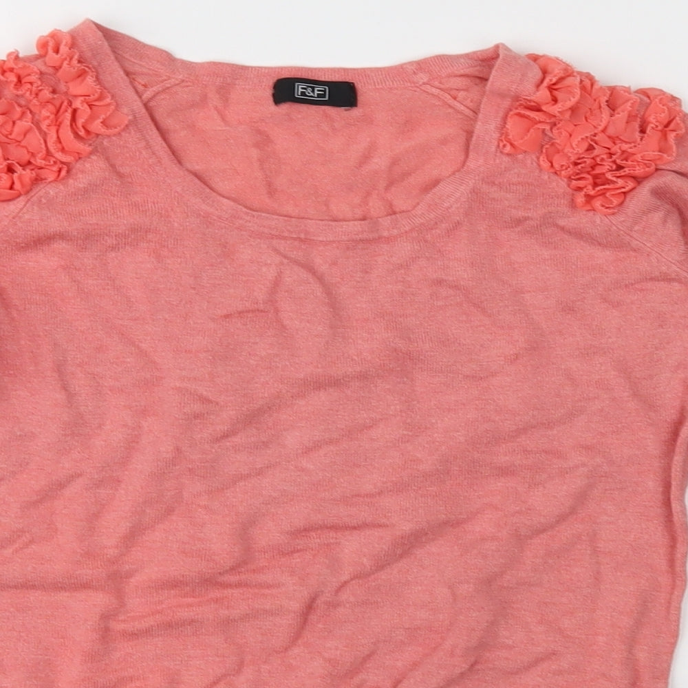 F&F Womens Pink  Knit Pullover Jumper Size 8