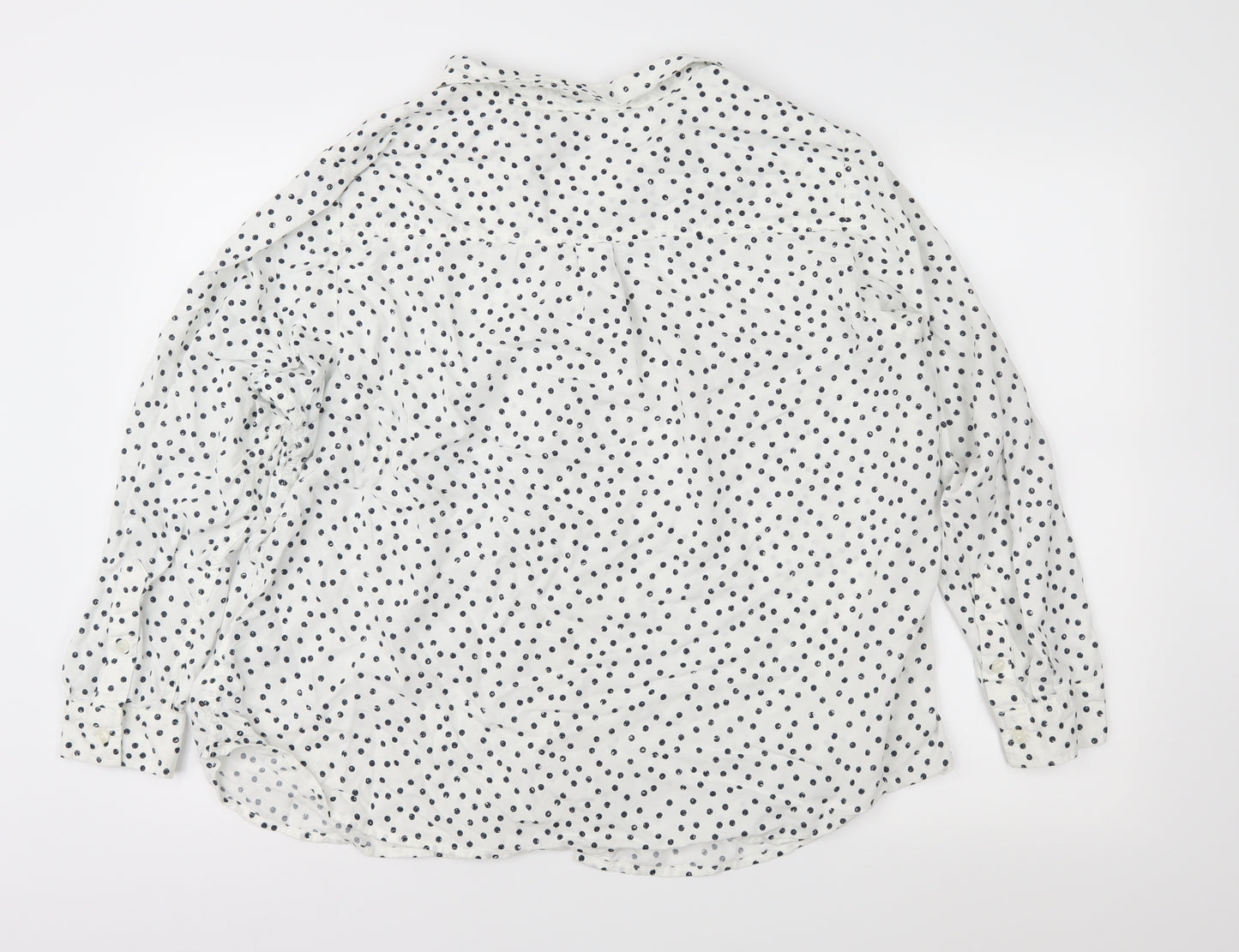 Marks and Spencer Womens White Polka Dot  Basic Button-Up Size 22