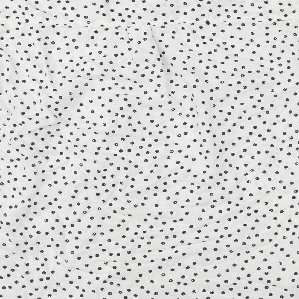 Marks and Spencer Womens White Polka Dot  Basic Button-Up Size 22