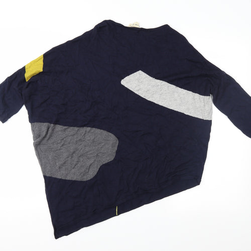 Phase Eight Womens Blue Geometric Knit Pullover Jumper Size XS