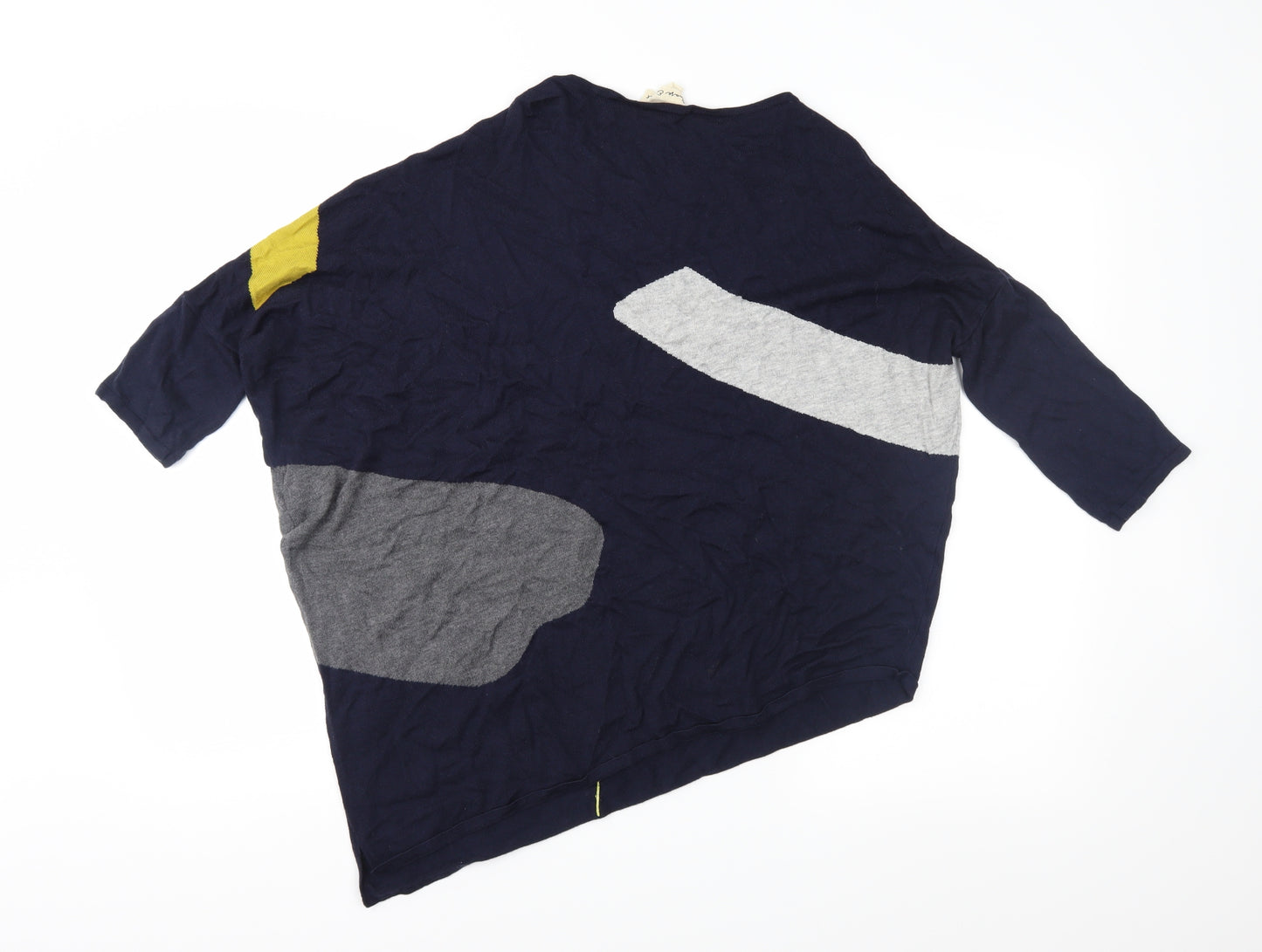 Phase Eight Womens Blue Geometric Knit Pullover Jumper Size XS
