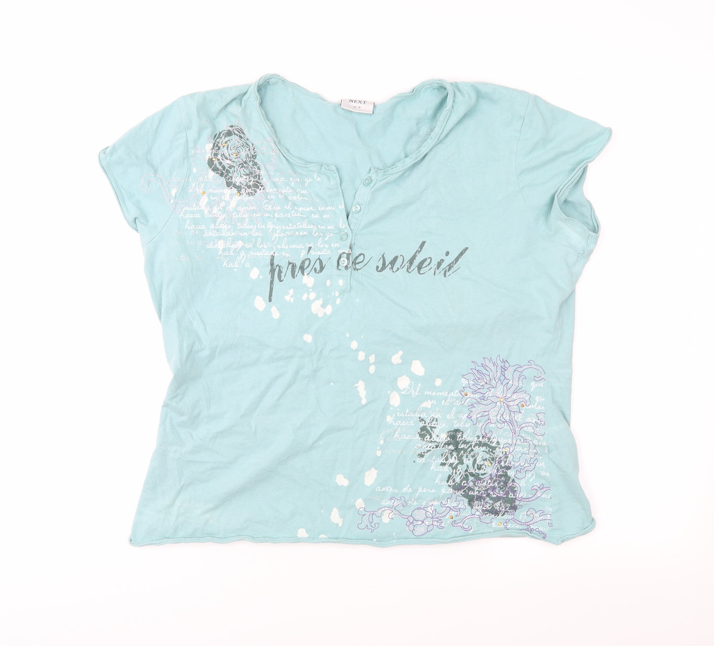 NEXT Womens Green  Jersey Basic T-Shirt Size 18