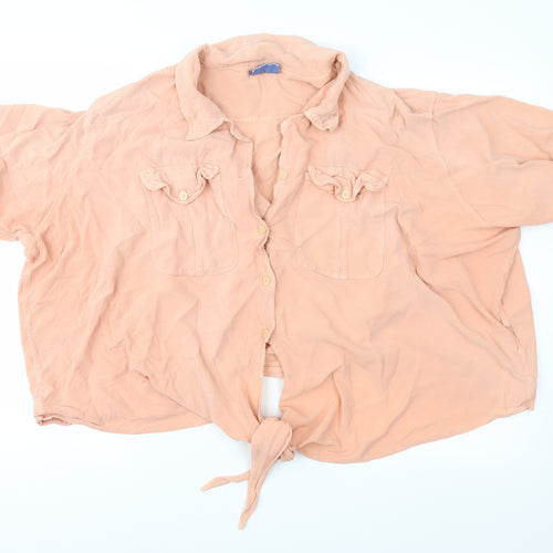 East Coast Womens Orange   Cropped Blouse Size 18