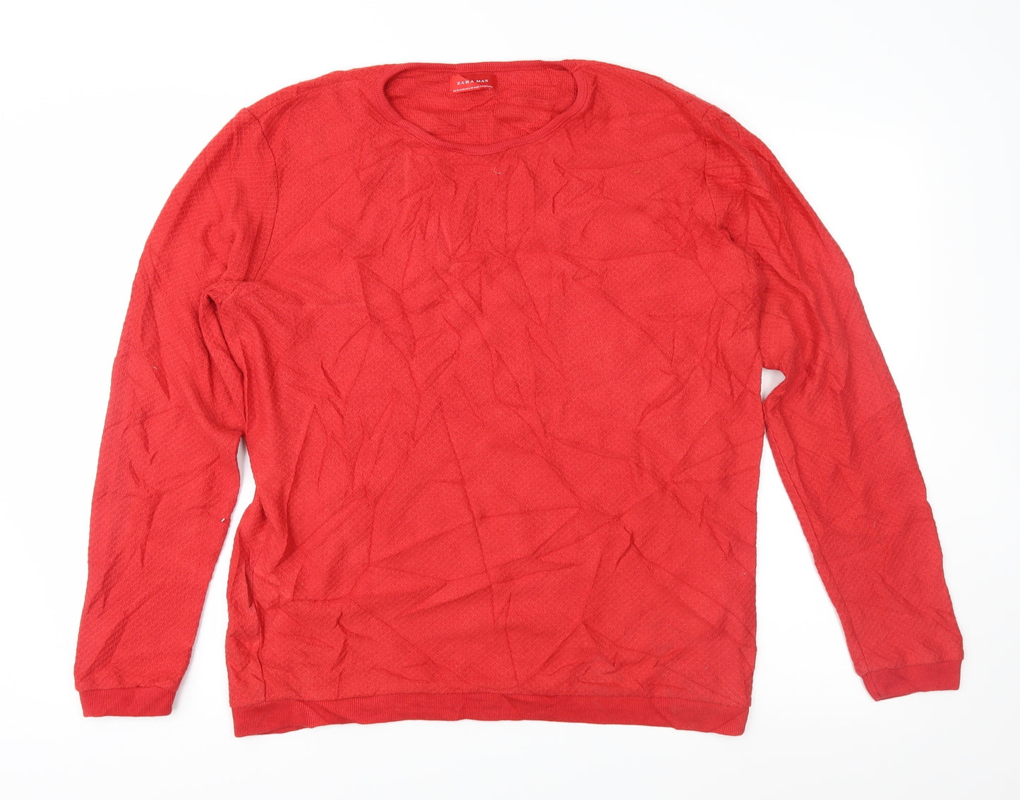 Zara Mens Red  Jersey  T-Shirt Size XL