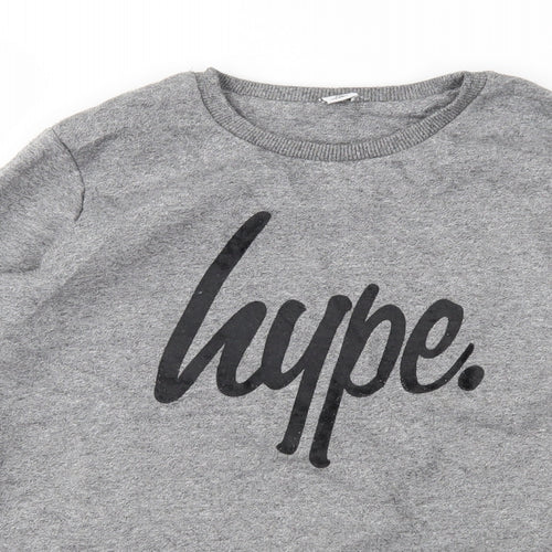 Hype Girls Grey   Pullover Sweatshirt Size 13 Years