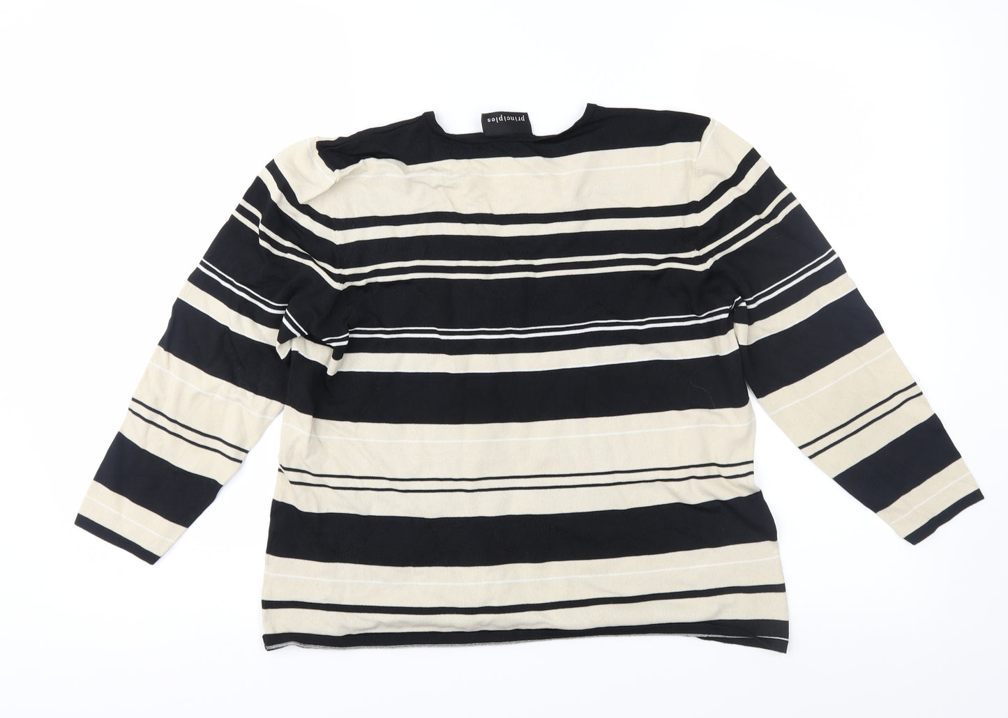 Principles Womens Brown Striped Knit Pullover Jumper Size 18