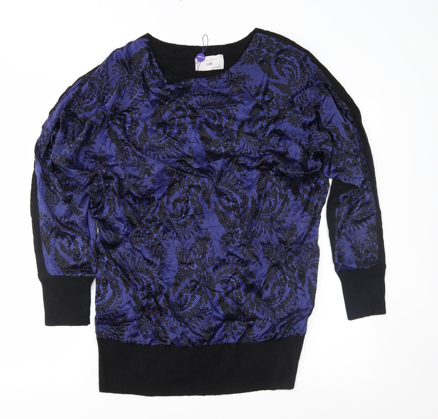 Seraphine Womens Blue Paisley  Basic Blouse Size 10