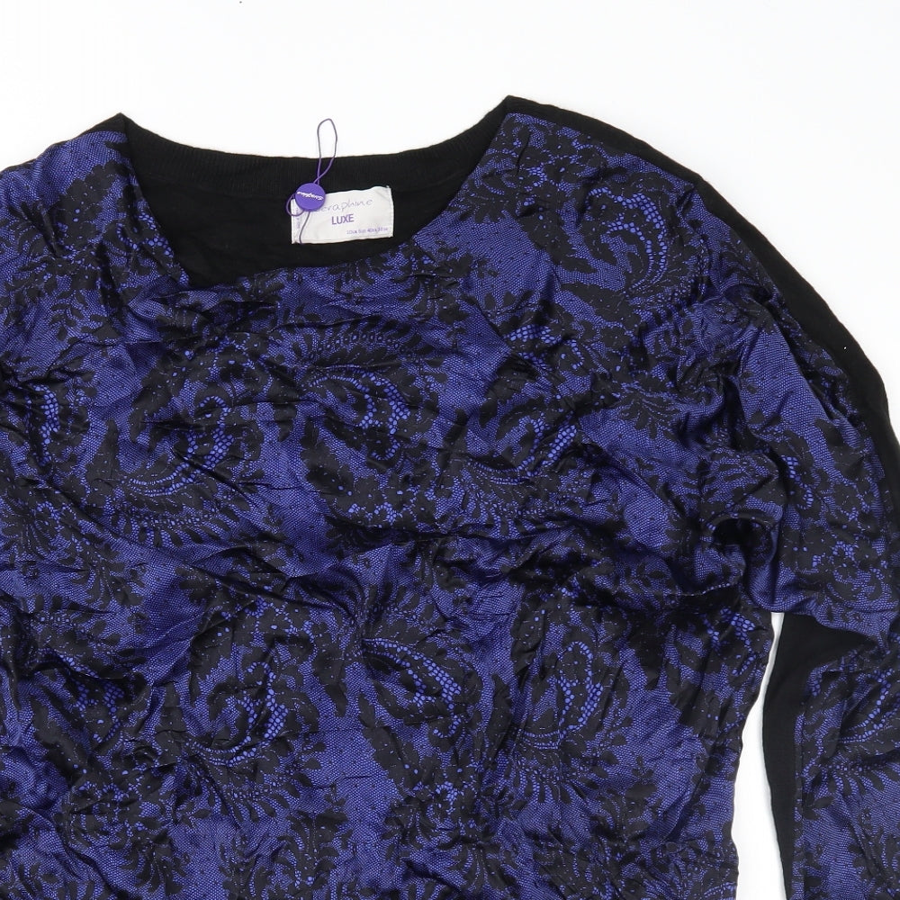 Seraphine Womens Blue Paisley  Basic Blouse Size 10