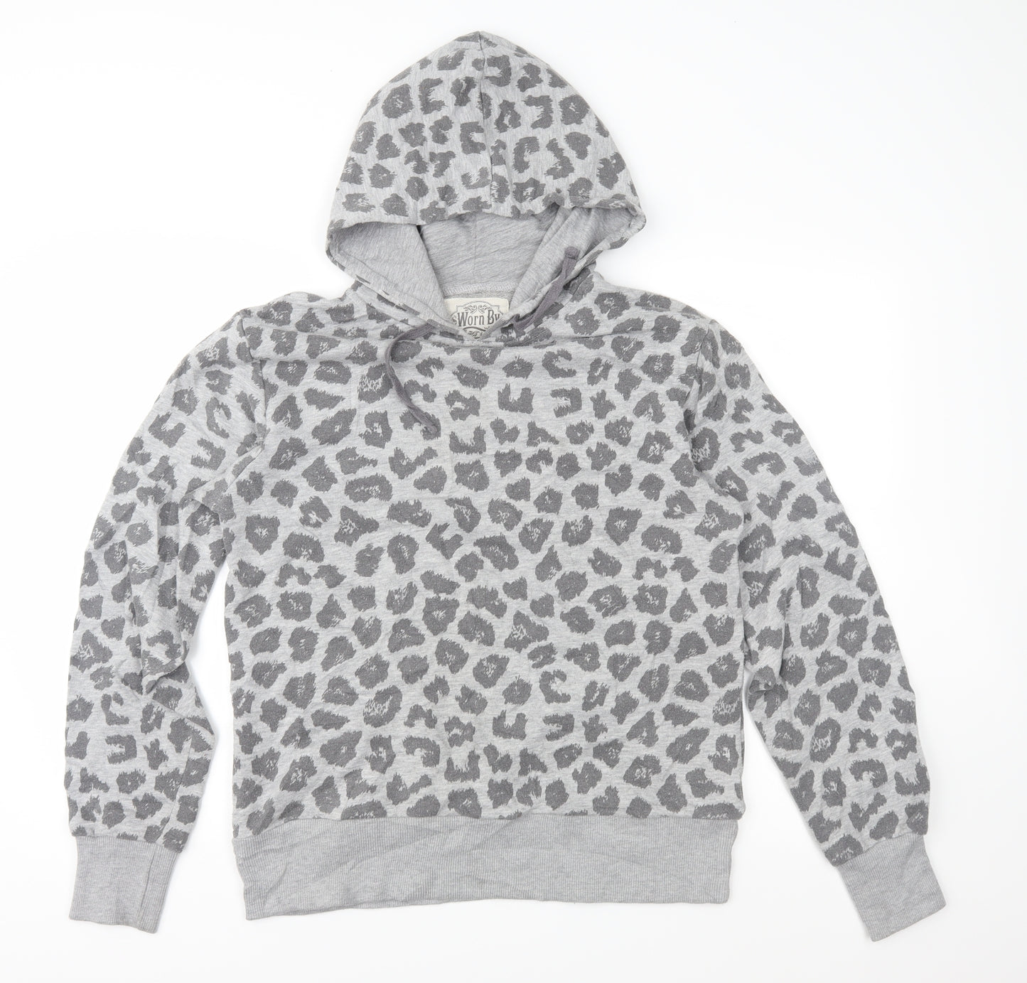 Worn By Womens Green Animal Print  Pullover Hoodie Size M