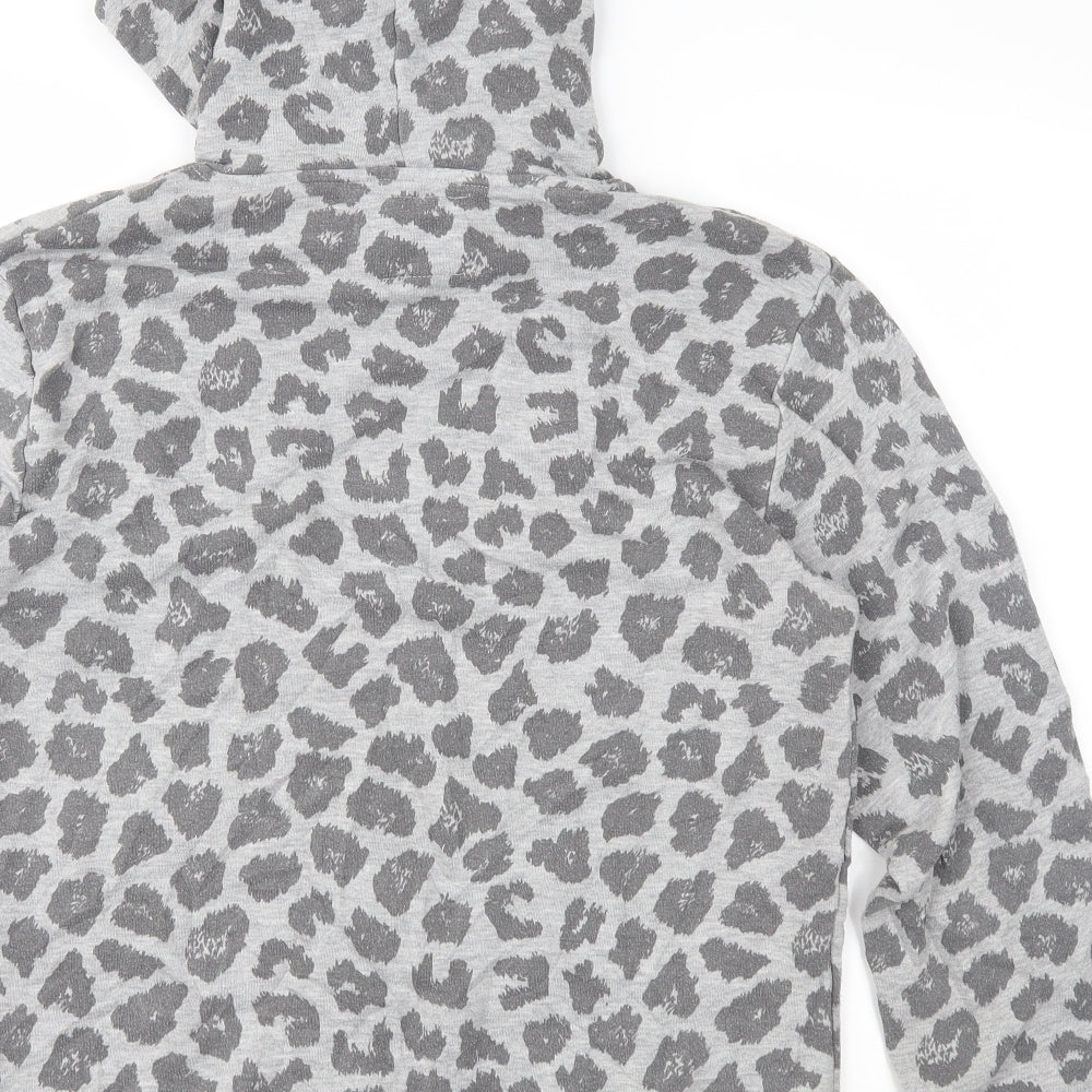 Worn By Womens Green Animal Print  Pullover Hoodie Size M