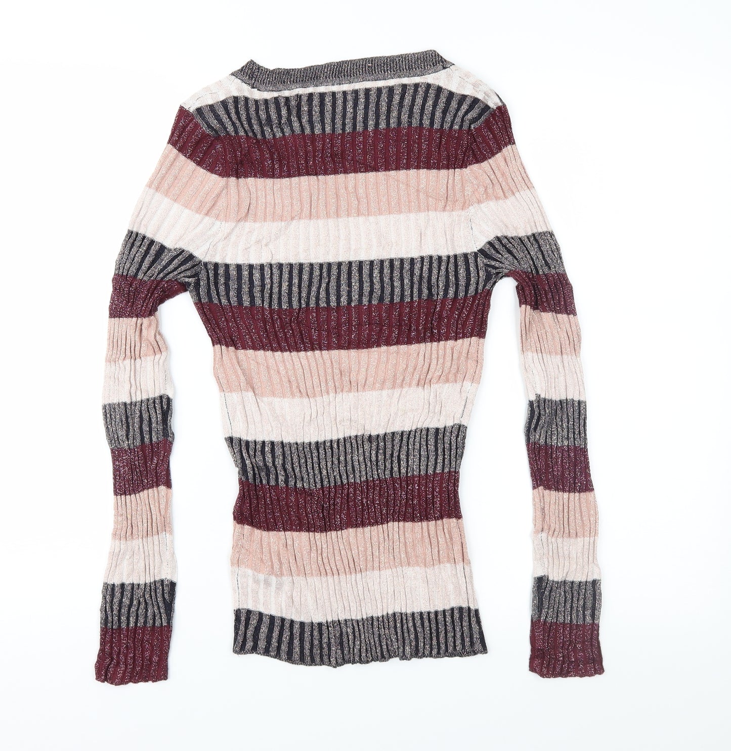 NEXT Womens Pink Striped Knit Pullover Jumper Size 10