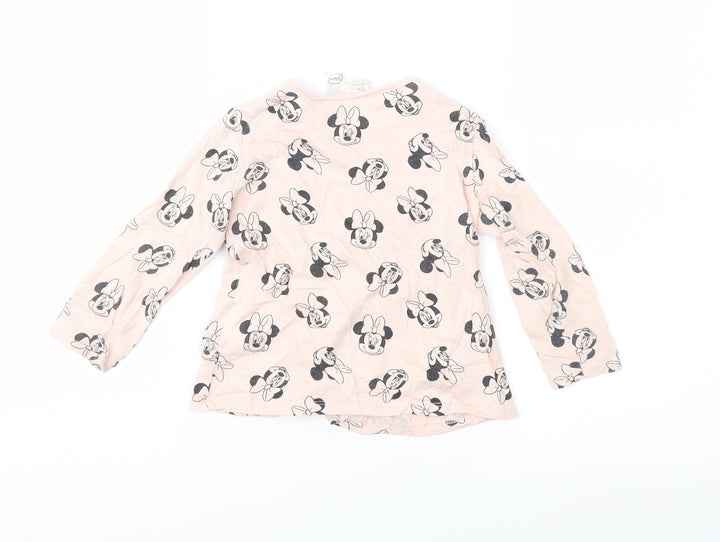 Disney Girls Pink Geometric Jersey Basic T-Shirt Size 18-24 Months - MINNIE MOUSE