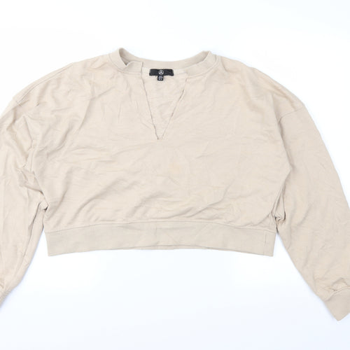 Missguided Womens Beige   Pullover Sweatshirt Size 8