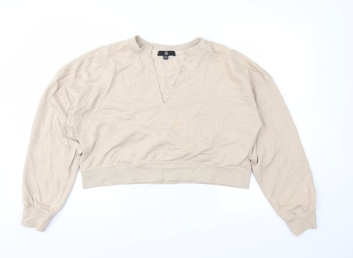 Missguided Womens Beige   Pullover Sweatshirt Size 8