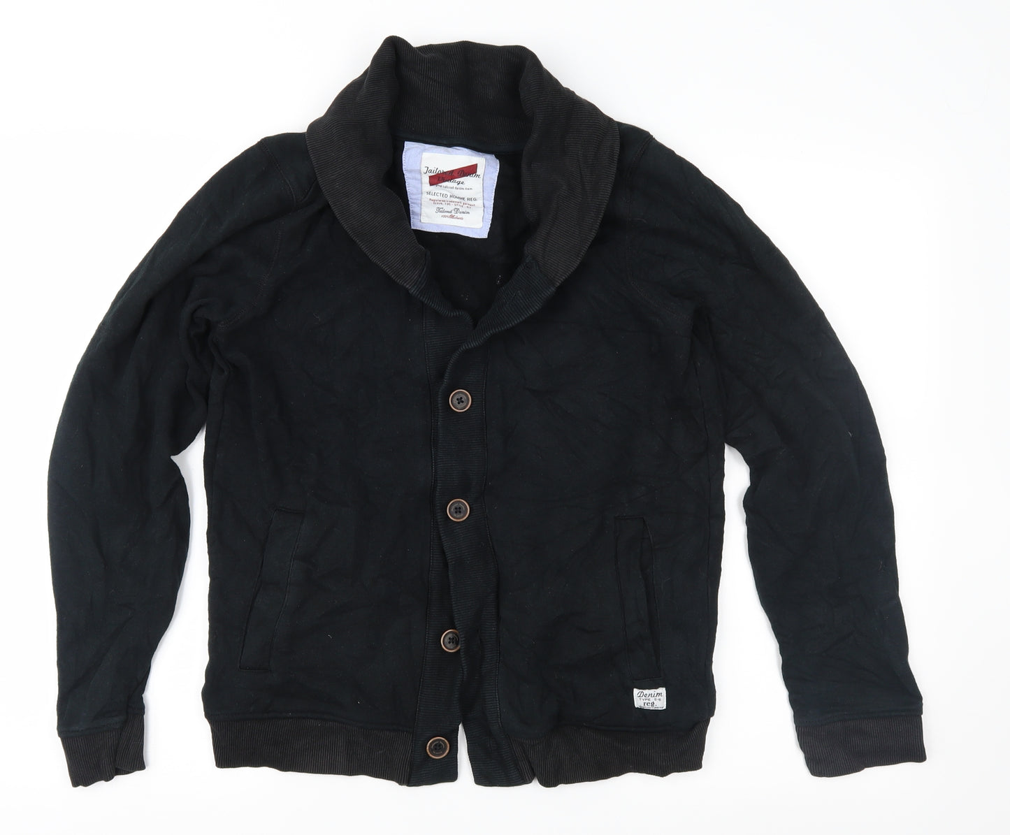 Tailored Denim Mens Black   Full Zip Sweatshirt Size S