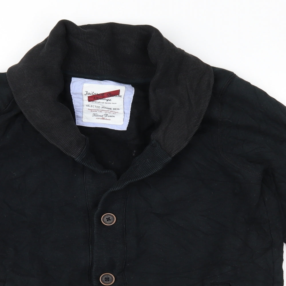 Tailored Denim Mens Black   Full Zip Sweatshirt Size S