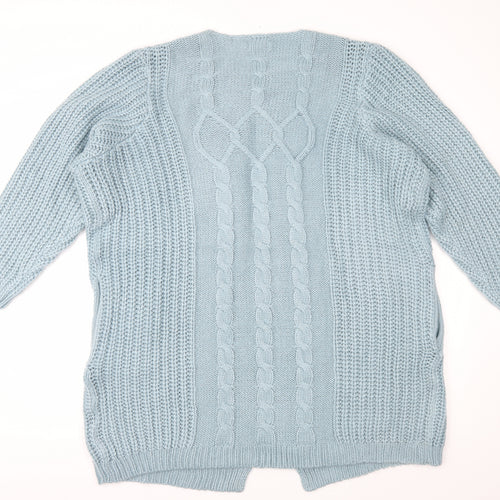 Cotton Traders Womens Blue  Knit Cape Jumper Size 24