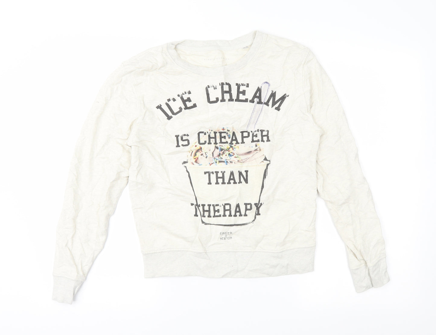 Einstein Newton Womens Beige   Pullover Sweatshirt Size XS
