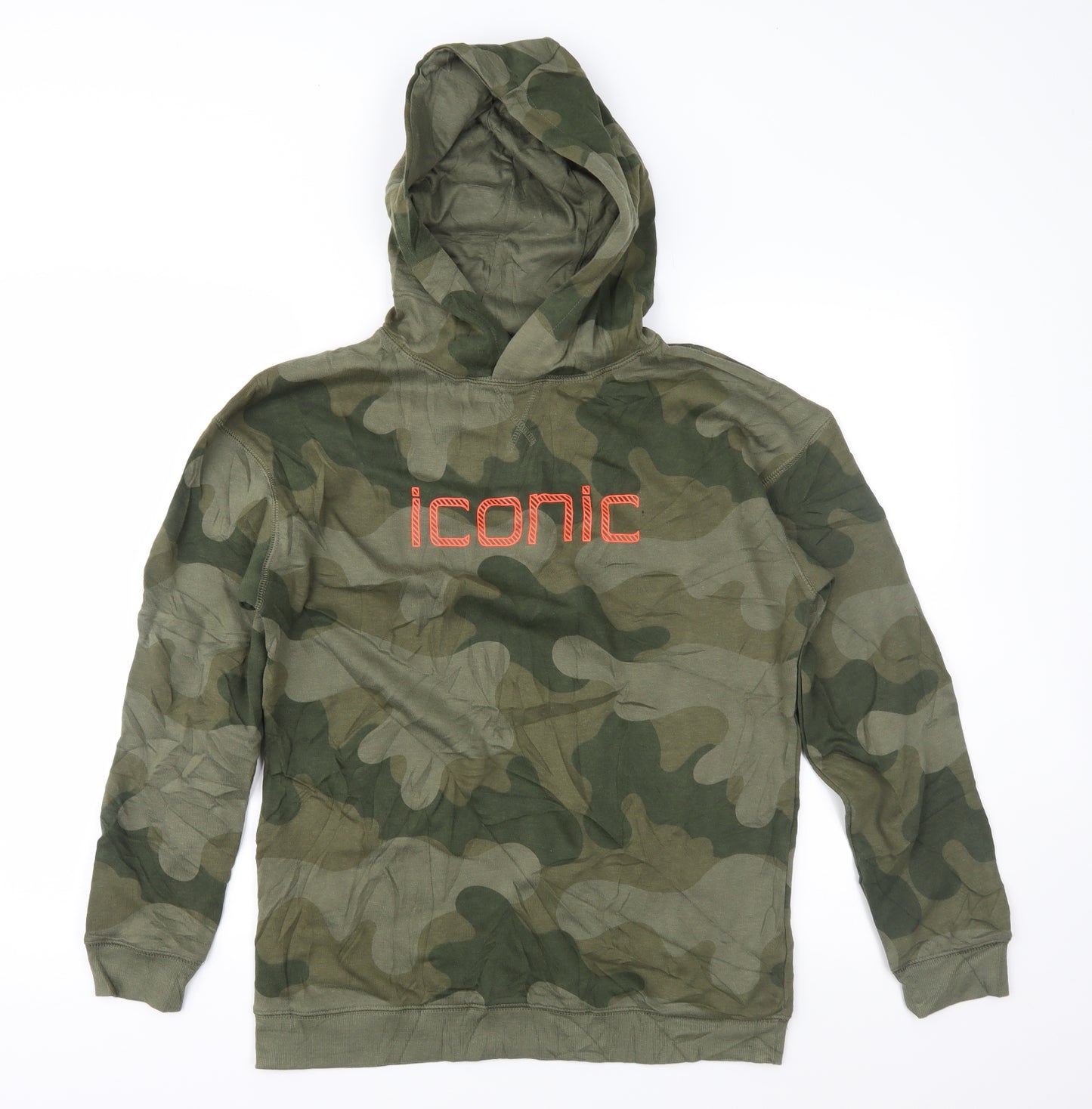 Primark Boys Green Camouflage  Pullover Hoodie Size 14-15 Years