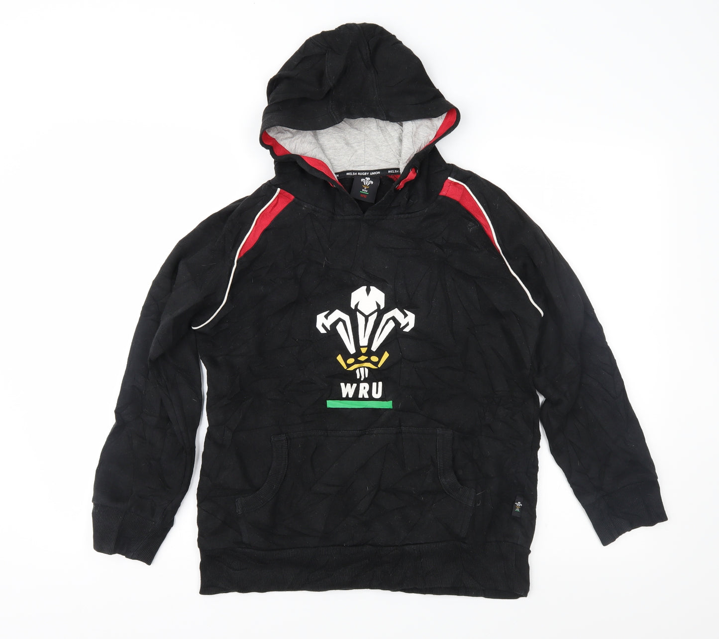 Welsh Rugby Union Boys Black   Pullover Hoodie Size 11-12 Years  - Welsh Rugby