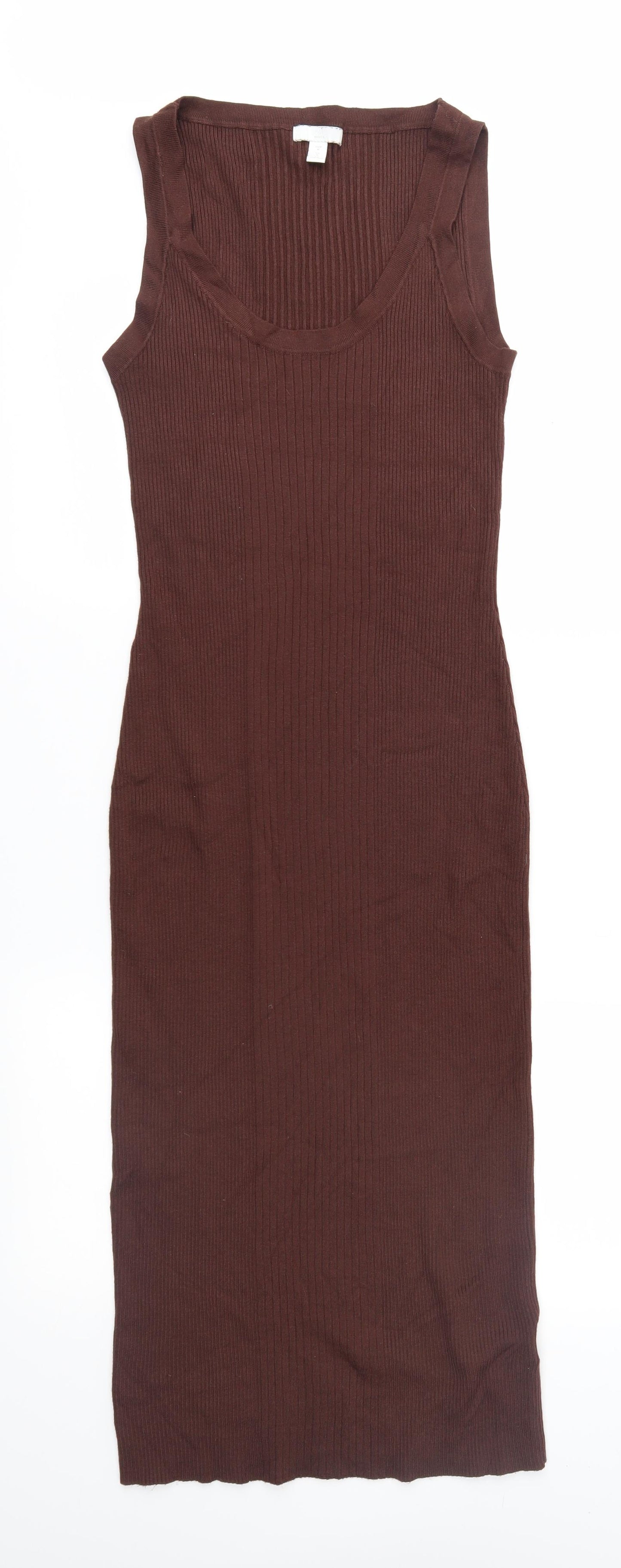 H&M Womens Brown  Knit Jumper Dress  Size M