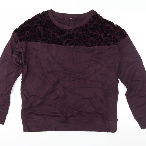 NEXT Womens Purple Floral  Pullover Sweatshirt Size 12