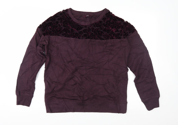 NEXT Womens Purple Floral Pullover Sweatshirt Size 12
